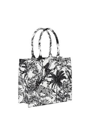 Tote bag jungle Black & White Polyester h5 